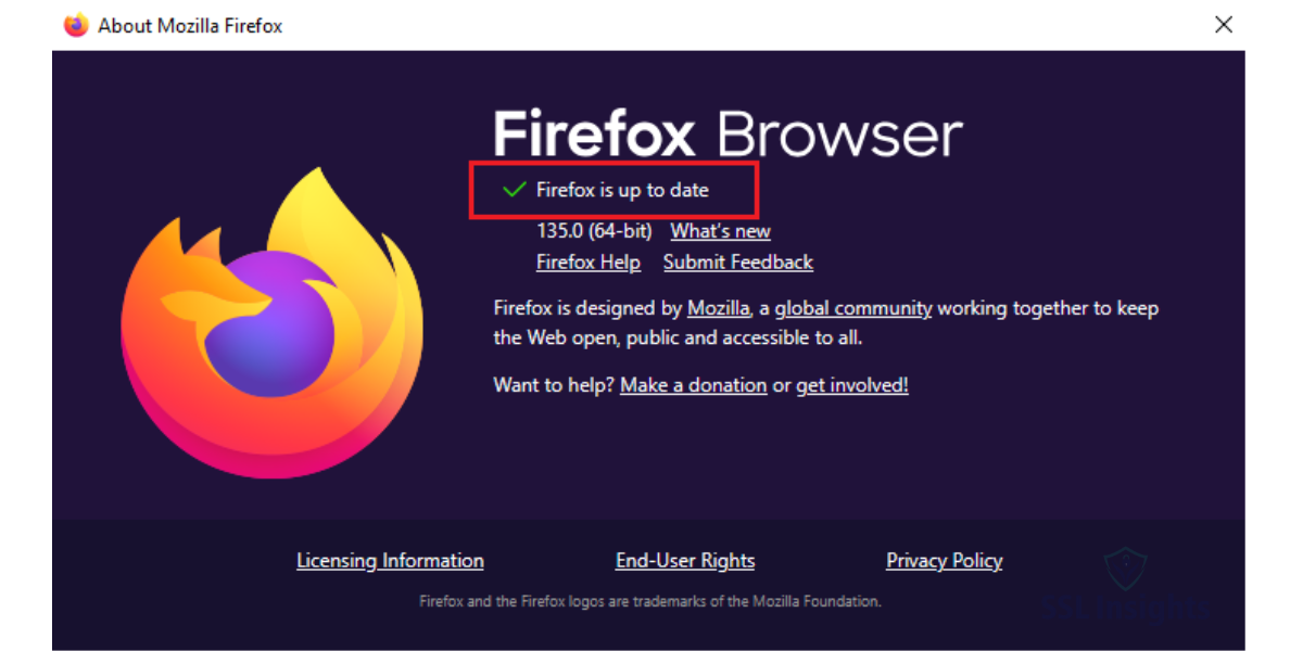 Firefox is Up to Date