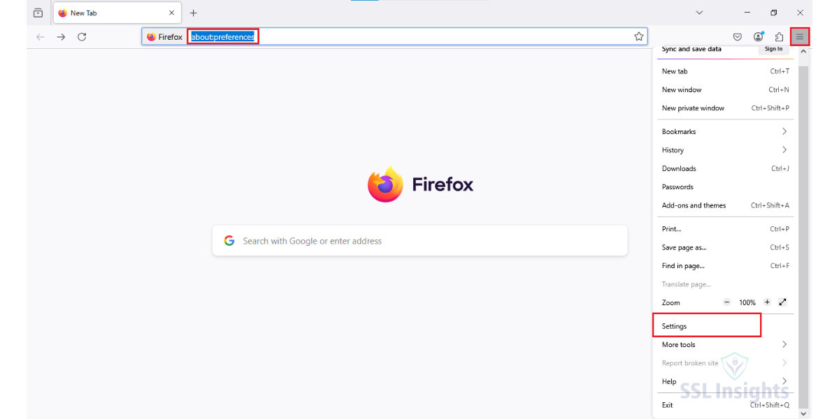 Firefox Settings