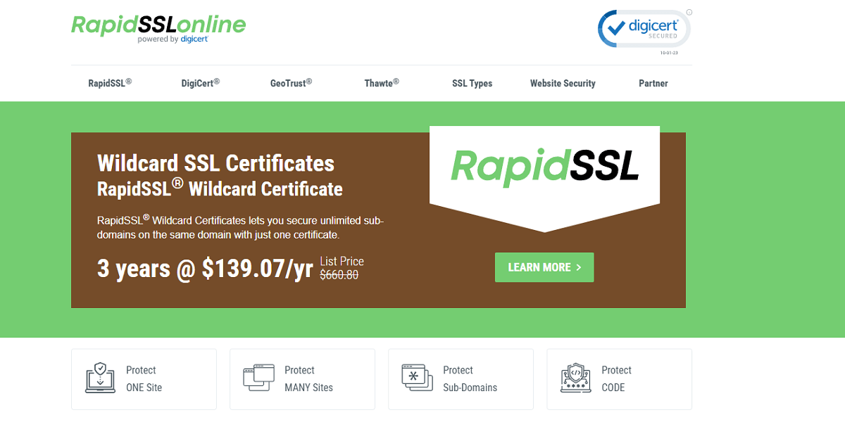 RapidSSLOnline Wildcard SSL Certificate