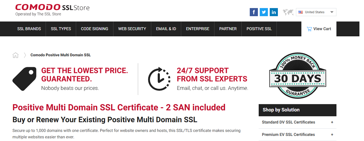 Comodo Multi-Domain SAN SSL