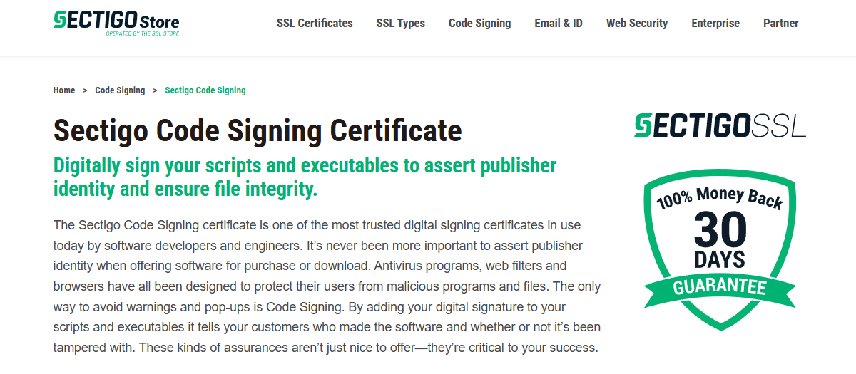 Sectigo Code Signing