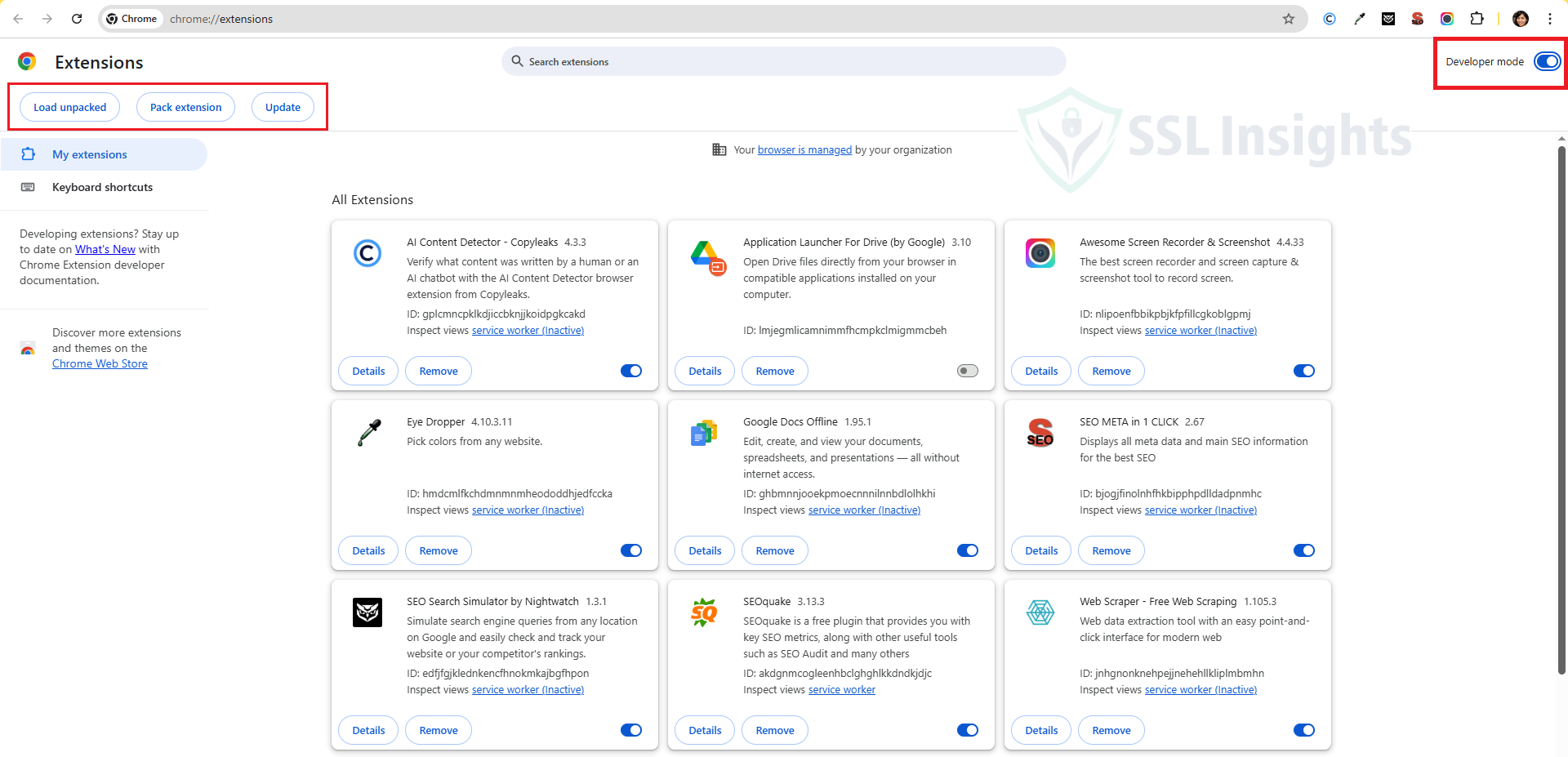 Load Unpacked Pack Extension Update