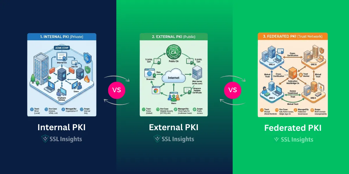 Internal vs External vs Federated PKI Internal vs External vs Federated PKI
