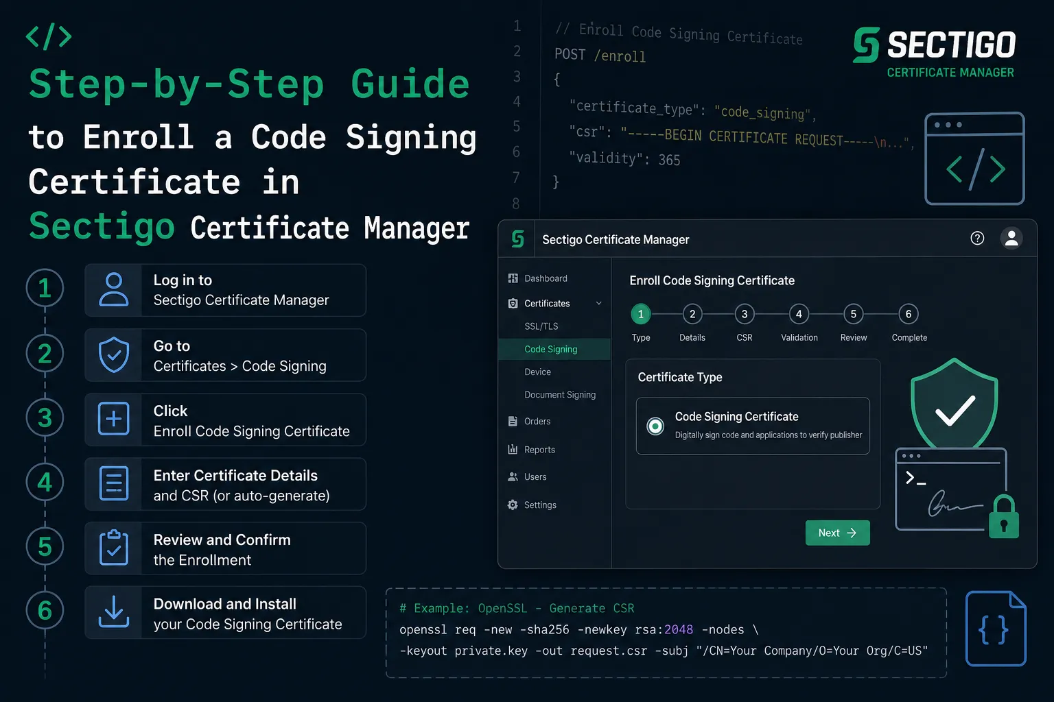 Code Signing Certificate in Sectigo Certificate Manager Code Signing Certificate in Sectigo Certificate Manager